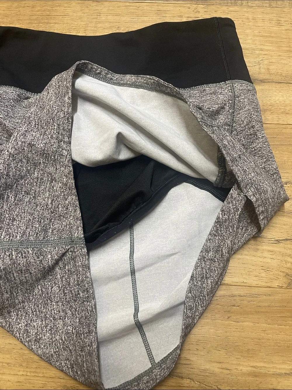 lululemon athletica Gray Running Shorts with Black Waistband